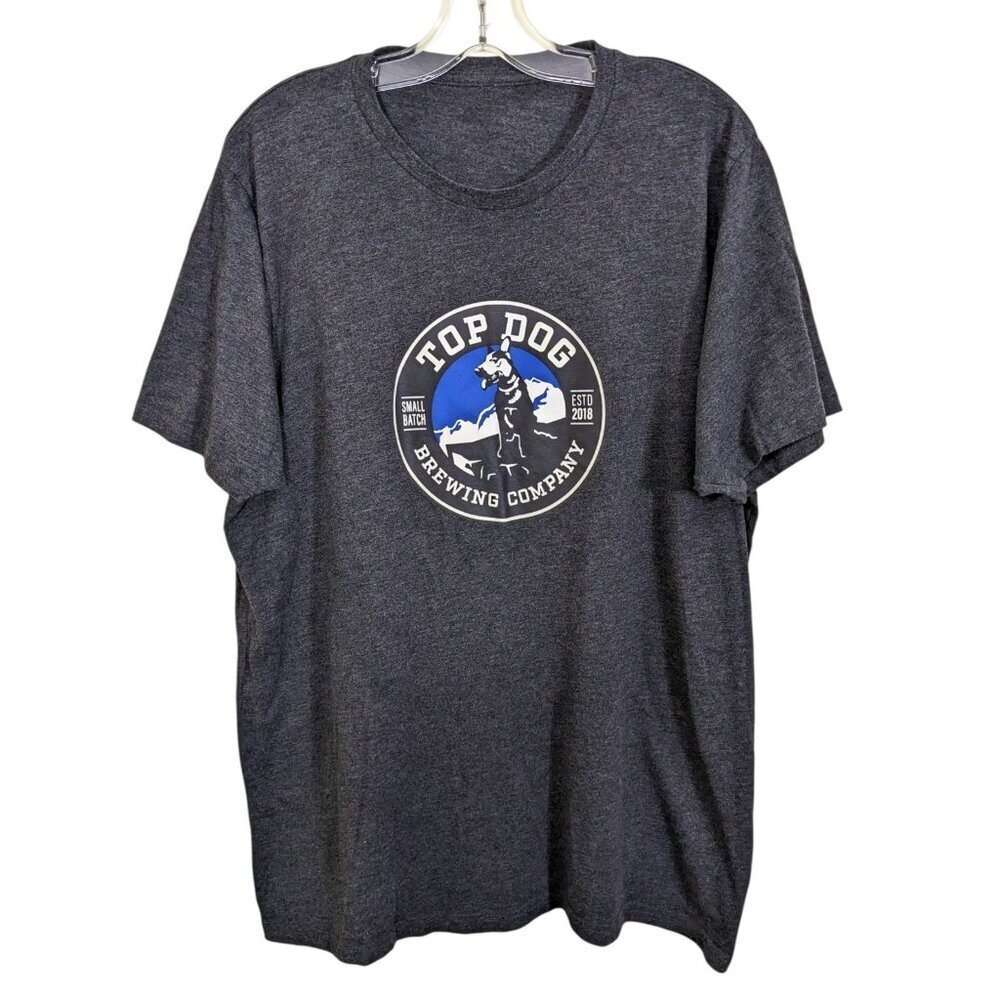 Top Dog Brewing Company Mens Large Black Graphic T Shirt Tee Beer Short Sleeve